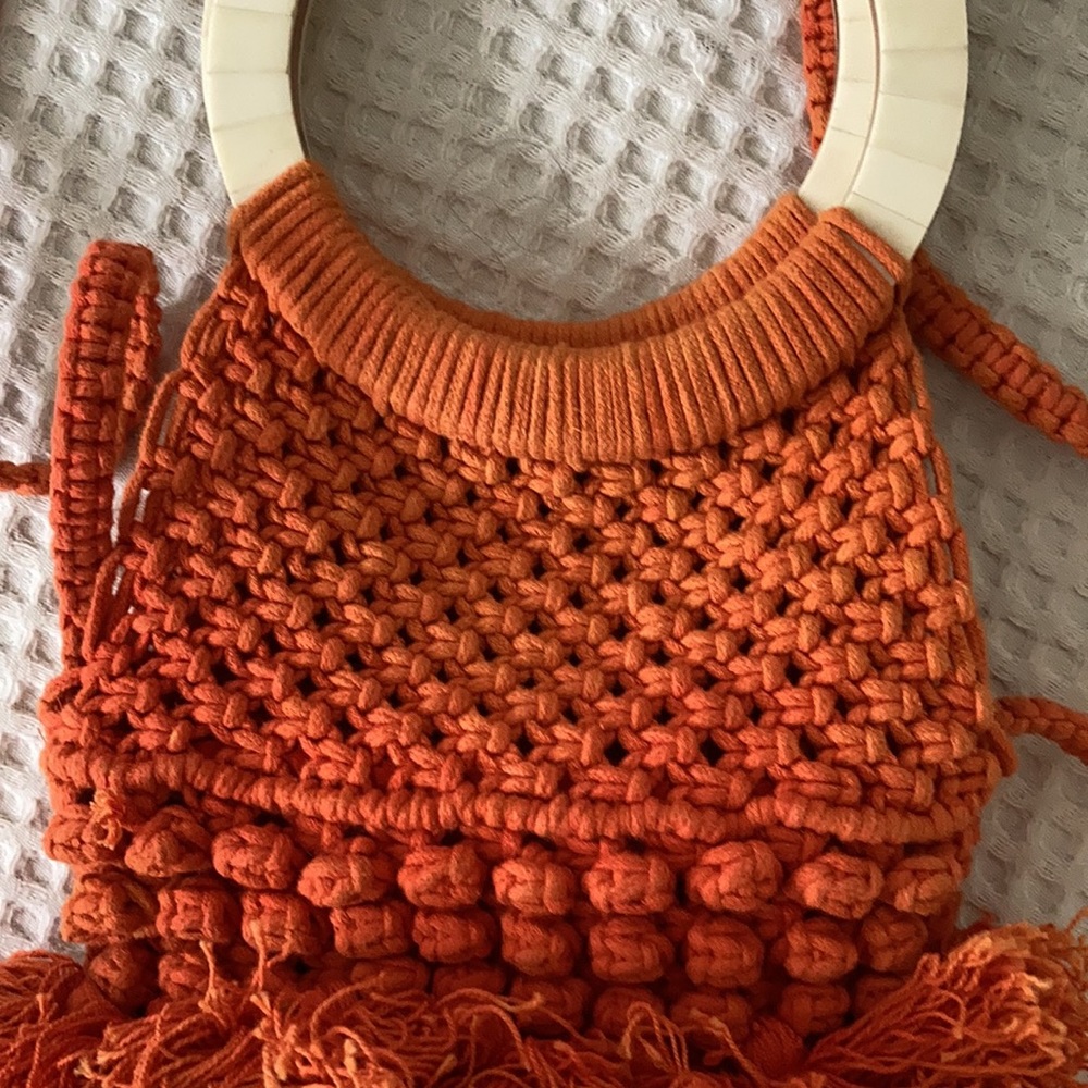 Cleobella Monaco orange macrame bag - Picture 3 of 8